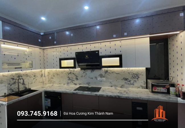 Thi công ốp đá bàn bếp tại Bình Dương - BB003