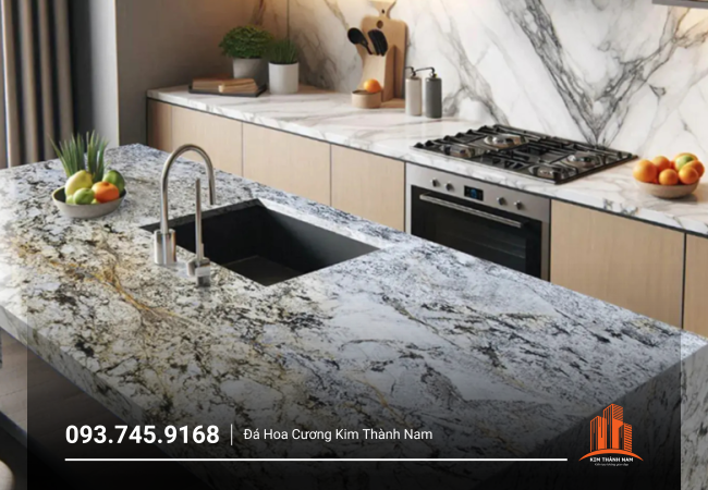 Thi công ốp đá bàn bếp tại Bình Dương - BB008