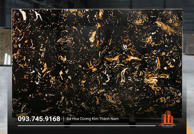 Mẫu Đá Nhân Tạo Đen Hoa Vàng - NT301