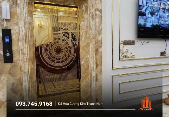 Thi công ốp đá thang máy tại Bình Dương - TM001