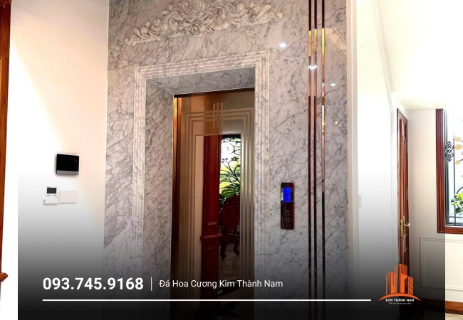 Thi công ốp đá thang máy tại Bình Dương - TM003