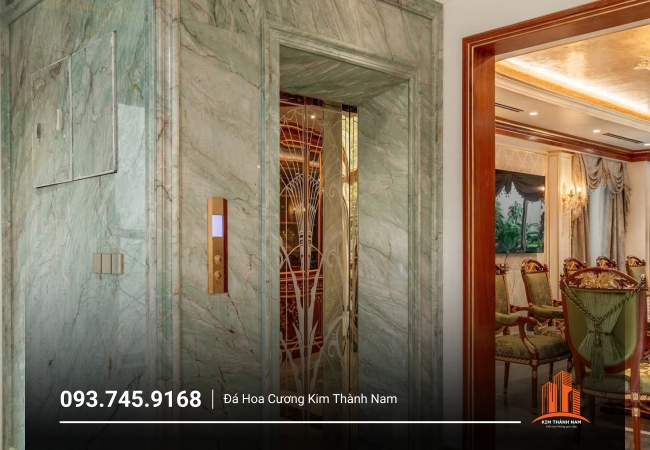 Thi công ốp đá thang máy tại Bình Dương - TM006